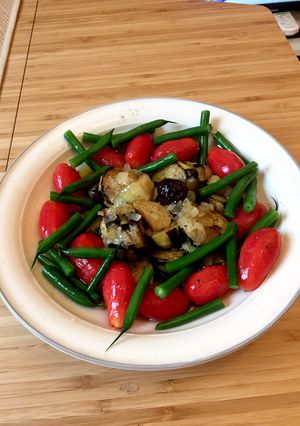 茄子とトマトのメープルドレッシング炒め-レシピのメイン写真