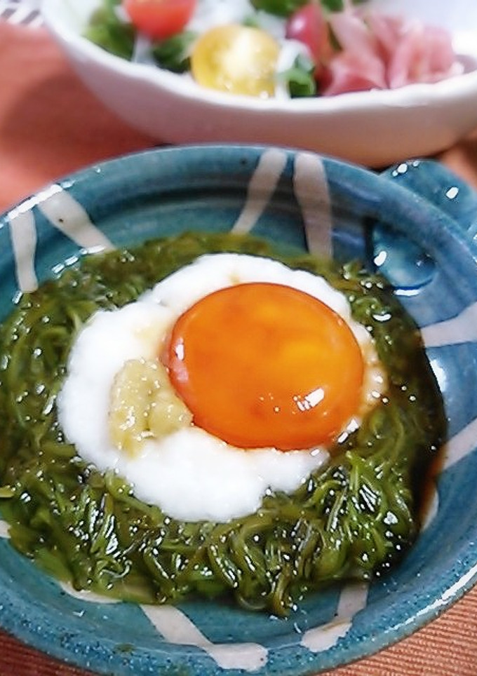 めかぶととろろに卵醤油漬け-レシピのメイン写真
