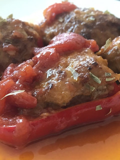 ピーマン肉詰めトマト煮込み カレー風味-レシピのメイン写真