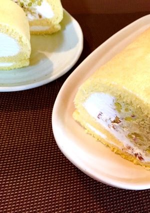 茹で栗で♪マロンクリーム☆ロールケーキ-レシピのメイン写真