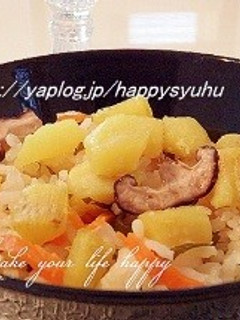 炊飯器deホクホク☆さつまいもごはん-レシピのメイン写真