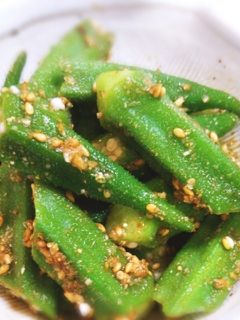 お惣菜風!オクラの胡麻和え-レシピのメイン写真