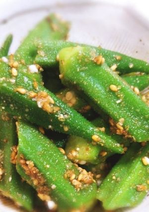 お惣菜風！オクラの胡麻和え-レシピのメイン写真