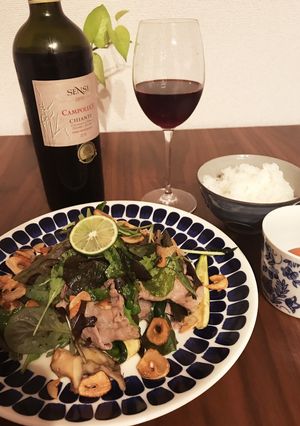 酢橘、舞茸、豚肉のおつまみサラダ-レシピのメイン写真