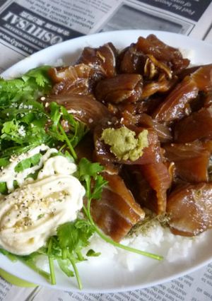パクチー＋ズケまぐろのカフェ丼-レシピのメイン写真