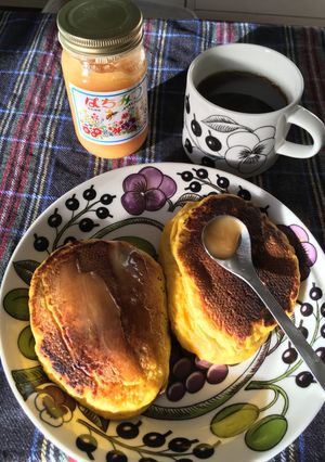 ノンバター✳︎かぼちゃのホットケーキ-レシピのメイン写真