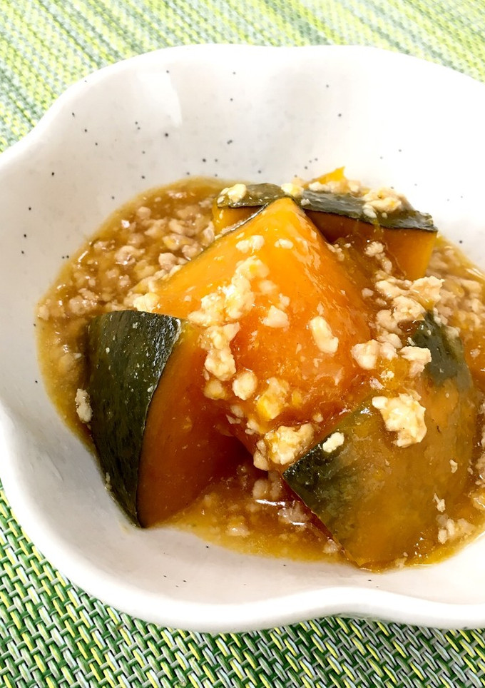 鍋１つでできる！かぼちゃのそぼろ煮-レシピのメイン写真