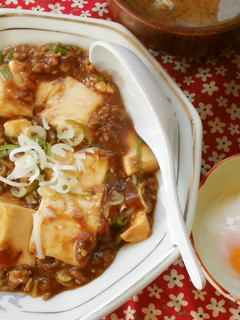 麻婆豆腐定食♪温玉添え!-レシピのメイン写真