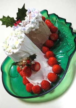 簡単ロールケーキでクリスマスブーツ☆-レシピのメイン写真
