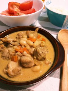 本格カレー☆豆と鶏肉のココナッツカレー-レシピのメイン写真
