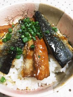 簡単!秋刀魚の蒲焼き丼-レシピのメイン写真