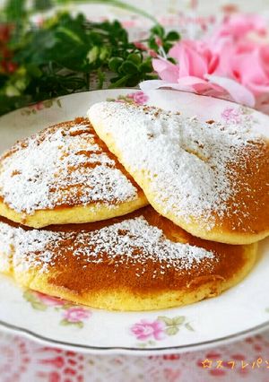 ふわっふわ♥スフレお豆腐ホットケーキ-レシピのメイン写真