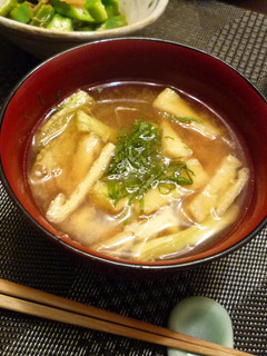 焼き茄子と油揚げのお味噌汁-レシピのメイン写真
