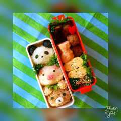 รูปของ 動物のおにぎり弁当