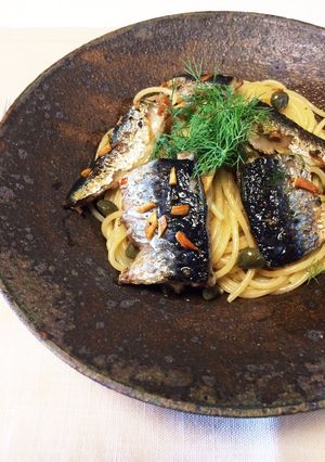 いわし（さんま）パスタ-レシピのメイン写真
