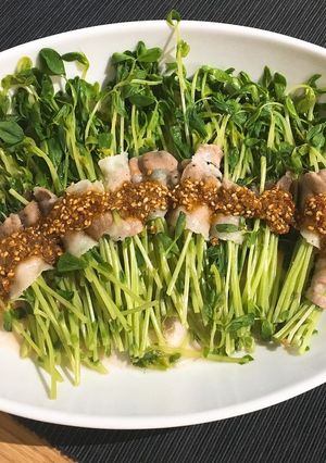 さっぱりピリ辛ソース！豆苗の豚肉巻き♪-レシピのメイン写真
