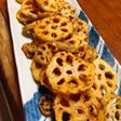 揚げ蓮根のメープルマスタード風味