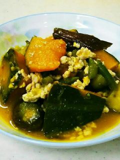 かぼちゃとなすのそぼろ煮-レシピのメイン写真