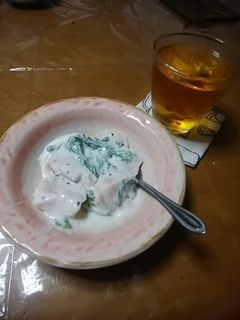 春菊モモヨーグルトマヨハニー胡麻サラダ-レシピのメイン写真