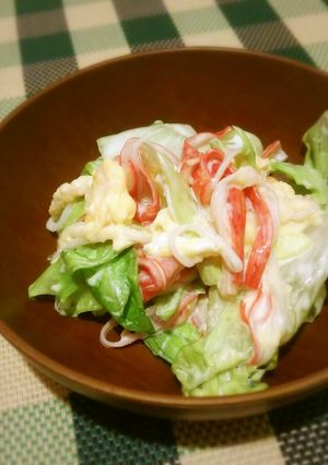 カニ玉とレタスのふわシャキサラダ-レシピのメイン写真