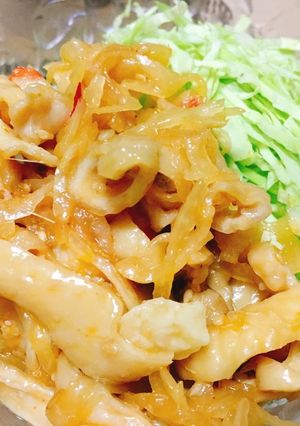 ビールがすすむおつまみ☆ピリ辛鶏皮サラダ-レシピのメイン写真