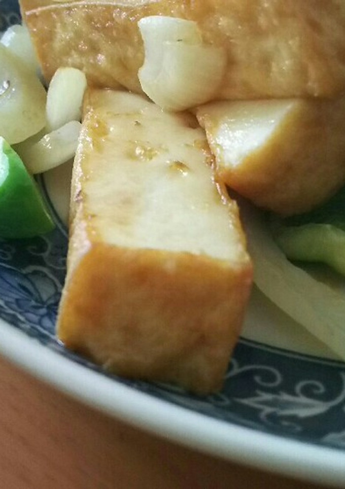 厚揚げと玉ねぎとピーマンの味噌マヨ炒め-レシピのメイン写真