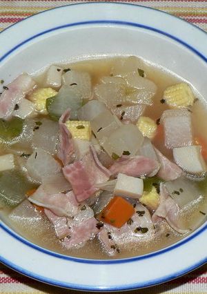 コロコロ野菜とベーコンのコンソメスープ煮-レシピのメイン写真
