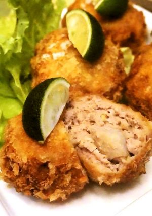 皮付き蓮根と豚肉のメンチカツ-レシピのメイン写真