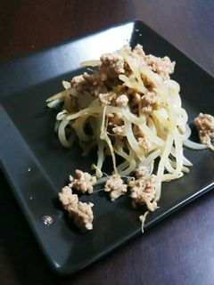 レンジでヘルシー。挽き肉もやしナムル和え-レシピのメイン写真