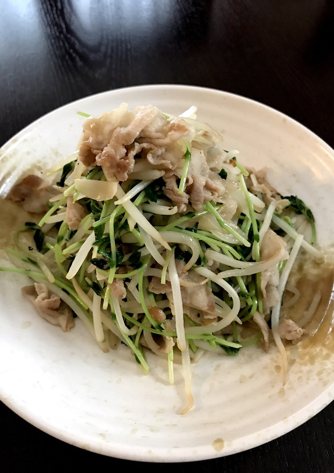 豆苗ともやしと豚バラのにんにく炒め-レシピのメイン写真