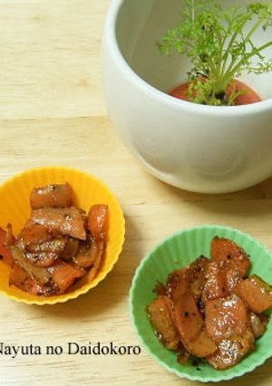 お弁当のすきまうめ♡人参の皮マヨ炒め-レシピのメイン写真