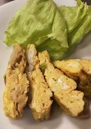 朝食・お弁当に！竹輪とネギの卵焼き♪-レシピのメイン写真