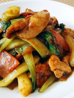 【龍愛】豚肉と青梗菜のカレー炒め-レシピのメイン写真