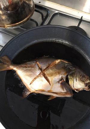 マレーシアで魚料理 マナガツオの煮付け-レシピのメイン写真