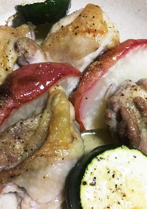 チーズこんがり！林檎チキンオーブン焼き-レシピのメイン写真