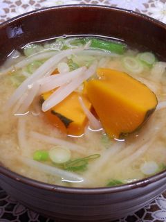 かぼちゃともやしの味噌汁-レシピのメイン写真