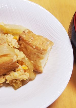 親父も大好き！厚揚げ豆腐の卵とじ！-レシピのメイン写真