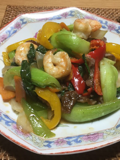 エビと牛肉の彩り野菜いため-レシピのメイン写真
