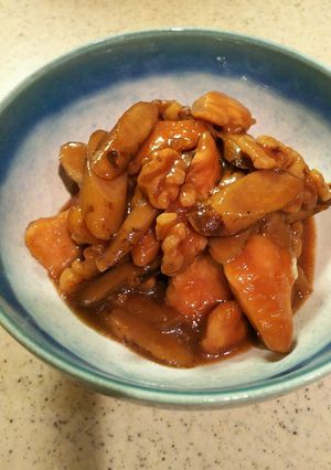 ゴボウと胡桃と鶏むね肉の甘辛旨煮-レシピのメイン写真