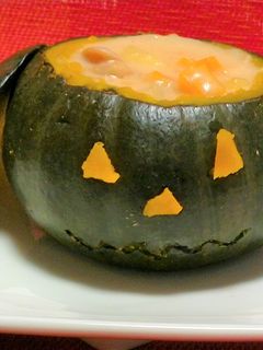 ハロウィンに!丸ごとカボチャのシチュー!-レシピのメイン写真