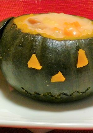 ハロウィンに！丸ごとカボチャのシチュー！-レシピのメイン写真