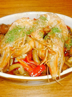 なめこと海老のレッドアヒージョ-レシピのメイン写真