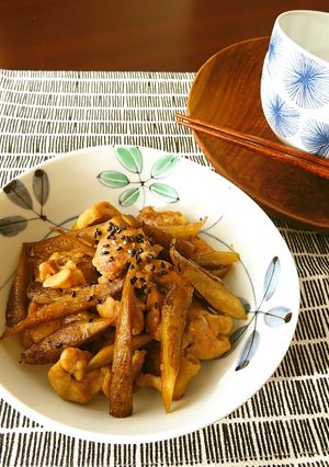 お弁当に♪おつまみに♪鶏ごぼうソテー-レシピのメイン写真