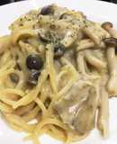 キャンベルスープでワンポットきのこパスタ