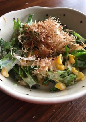 四角豆とコーンのサラダ♡かつお節のせ-レシピのメイン写真