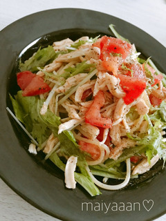 *トマトと水菜と鶏胸肉の冷製パスタ*-レシピのメイン写真
