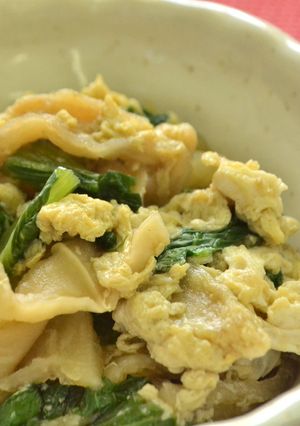 おかずに☆割干し大根とチンゲン菜の卵とじ-レシピのメイン写真