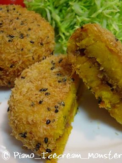 かぼちゃのコロッケ 肉味噌入り-レシピのメイン写真