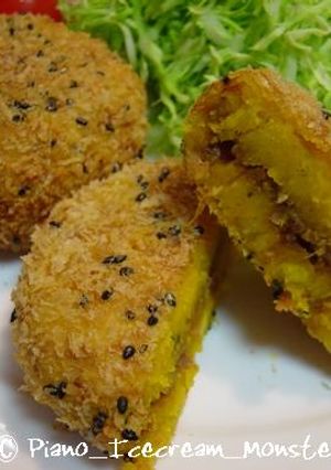 かぼちゃのコロッケ　肉味噌入り-レシピのメイン写真