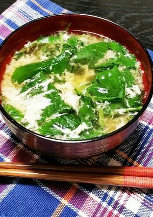 モロヘイヤのかき玉お味噌汁(*^▽^)/-レシピのメイン写真